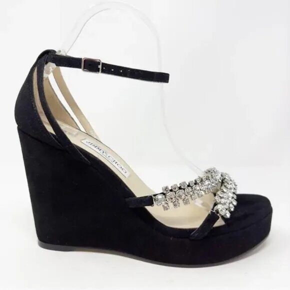 Jimmy Choo Bing Womens Dressy Leather Wedge Sandals - Picture 4 of 5